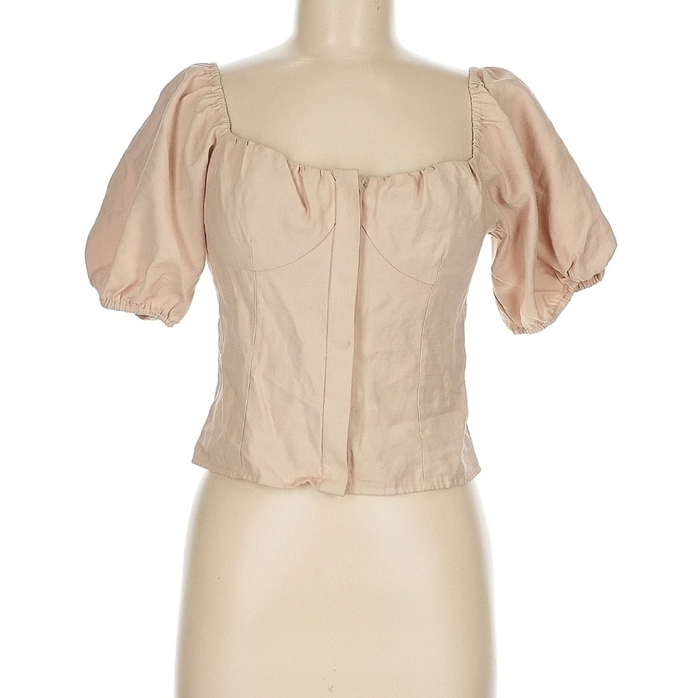 Beige Puff Sleeve Top